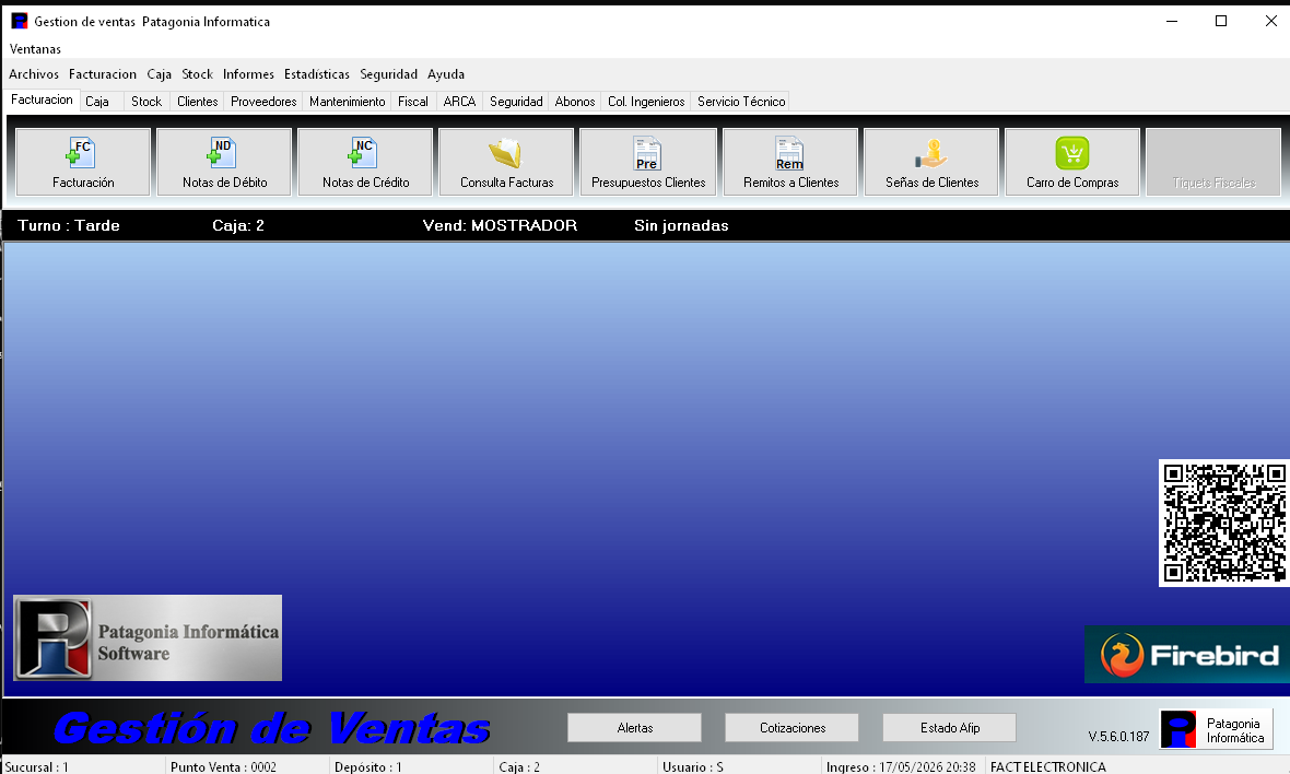 Pantalla principal de GestionSQL