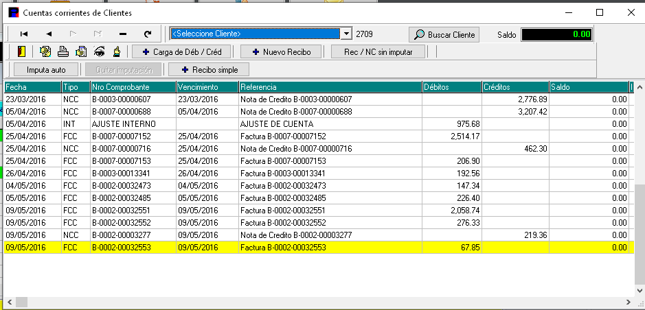 Cuenta corriente de clientes en GestionSQL